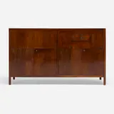 Brazilian, Stereo cabinet, c. 1960, rosewood, caning, brass
