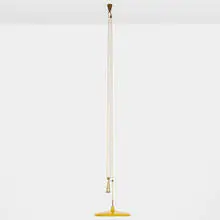 Ceiling lamp, model 12126 by Angelo Lelii, 1947, enameled aluminum, brass, nylon cord, sold Feb 2021
