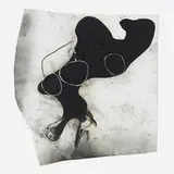Wesley Kimler, White Room #9, 2003, black gesso and charcoal with collage on paper