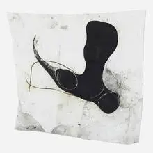 Wesley Kimler, White Room #8, 2003, black gesso and charcoal with collage on paper