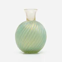 Opaline vase by Archimede Seguso, c. 1955, glass with gold inclusions, sold Feb 2021