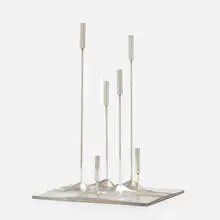 Jacques Sitoleux, Sol Lunaire candelabrum, c. 1959, silverplate