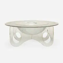 Modern, Dining table, c. 1975, acrylic, mirrored acrylic