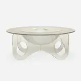 Modern, Dining table, c. 1975, acrylic, mirrored acrylic