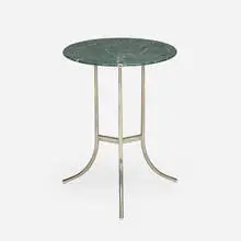Cedric Hartman, Occasional table, c. 1970, marble, nickel-plated brass