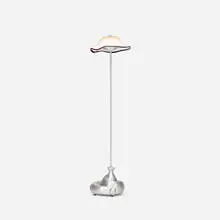 Fiddlehead floor lamp from the D'Alba Residence, Glencoe by Jordan Mozer, 1994, cast aluminum, hand-blown glass, sold Feb 2021