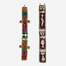 Diviner's belts, set of two by Yoruba, glass beads, shells, sold Feb 2021