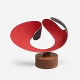José de Rivera, Untitled (Red and Black), 1940, enameled aluminum, mahogany