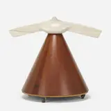 Vladimir Salamun, Stone On A Cone, 1981, walnut, marble, casters