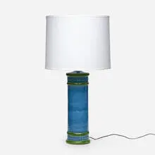 Bitossi, table lamp, c. 1965, glazed earthenware, polyester
