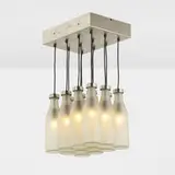 Milk Bottle lamp by Tejo Remy & Rene Veenhuizen, 1991, brushed steel, sand-blasted glass, sold Nov 2020