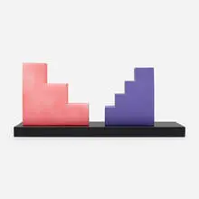vase by Ettore Sottsass, 2001, glazed porcelain, lacquered wood, sold Nov 2020