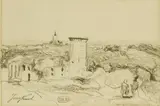 Johan Jongkind, Untitled, black chalk 10 x 14.5cm