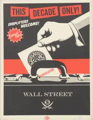 Shepard Fairey, Untitled, b.1970) 'Shoplifters Welcome!' offset lithograph printed in colours