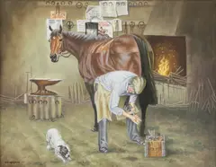 Untitled by Peter Deighan, oil on canvas 40 x 50cm, sold Jul 2021