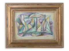 Joseph Istler, A Surrealistic Still Life, Second half of the 20th century, Oil on cardboard