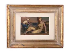 Bohumil Ullrych, Girl and a Laundress, 1932, Oil on cardboard