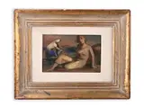 Bohumil Ullrych, Girl and a Laundress, 1932, Oil on cardboard
