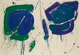 Sam Francis, Blue-Green, 1963, Farblithografie auf BFK (Wasserzeichen)