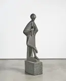 Werner Franzen, Flötenspieler, Bronze, schwarzbraun patiniert auf Steinsockel