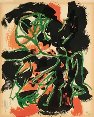 Unteilbares Teil by Karel Appel, 1959, Farblithografie auf BFK RIVES (Wasserzeichen), sold Oct 2025