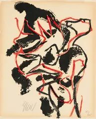 Unteilbares Teil by Karel Appel, 1959, Farblithografie auf BFK RIVES (Wasserzeichen), sold Oct 2025