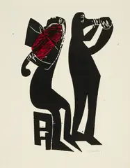 HAP Grieshaber, Aus: Epitaph Karl Amadeus Hartmann, 1966, Farbholzschnitt auf Velin