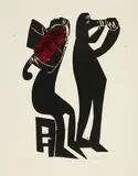 HAP Grieshaber, Aus: Epitaph Karl Amadeus Hartmann, 1966, Farbholzschnitt auf Velin