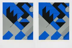 Otto Herbert Hajek, Geometrische Komposition, 1973, Jeweils: Farbserigrafie auf Karton