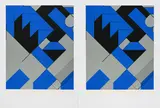 Otto Herbert Hajek, Geometrische Komposition, 1973, Jeweils: Farbserigrafie auf Karton