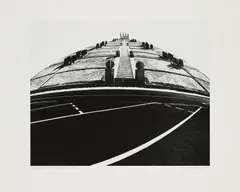 Robert Häusser, Unwirkliche Landschaft, 1980, Ditone-Print auf leichtem Karton