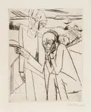 Erich Heckel, Der Versucher (Versuchung), 1913, Kaltnadelradierung auf Bütten