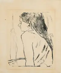Erich Heckel, Junges Mädchen, 1907, Kreidelithografie auf Bütten