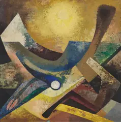 Wilhelm Imkamp, "Vorüberziehend", 1958, Öl auf Leinwand