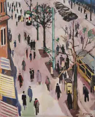 Peter Janssen, Königsallee, Öl auf Leinwand