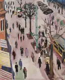 Peter Janssen, Königsallee, Öl auf Leinwand