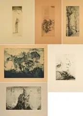 Horst Janssen, Caspar David Friedrich, 1973/74, Mappe mit 17 Radierungen auf verschiedenfarbigem Velin. Mit Impressum und Deckblatt. In der originalen Kassette