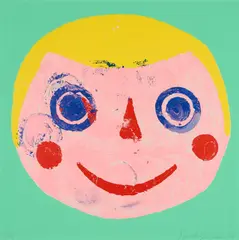 Aus: Coney Island by Donald Baechler, 1994, Farbserigrafie und Sand auf Karton, sold Sep 2025