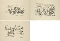 Oskar Kokoschka, Aus: Marrakesch, 1965/66, Jeweils: Kreidelithografie auf Japan
