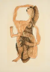 Henri Laurens, Femme assise à la Jambe levé, 1950, Farblithografie auf Bütten