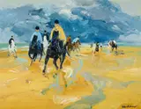 Roland Lefranc, Chevaux, 1991, Öl auf Leinwand
