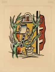Fernand Léger, Les puits, 1951, Farblithographie auf Arches (Wasserzeichen)
