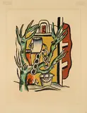 Fernand Léger, Les puits, 1951, Farblithographie auf Arches (Wasserzeichen)
