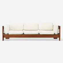 Bastiano sofa by Afra & Tobia Scarpa, mahogany, upholstery, sold Jul 2022