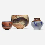 Three vessels by Otto & Vivika Heino, 1990-1999, glazed ceramic, sold Jul 2022