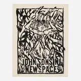 John Sonsini, Newspace, 1983, woodblock print