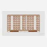 Apartment 10 by Julian Opie, 2021, Woodcut on Somerset Velvet 300gsm, sold Jul 2022