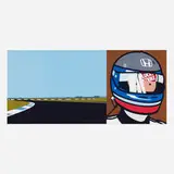 Imagine you are driving (fast)/Rio/helmet by Julian Opie, 2002, lambda print on Fujicolour photographic, sold Jul 2022