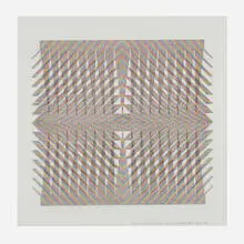 Channa Horwitz, Variation and Inversion on a Rhythm Matrix Four Times Variation II, 1990, casein on mylar graph paper