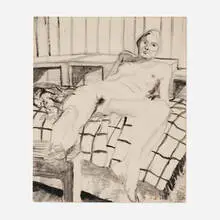 Elmer Bischoff, #116 Reclining Nude, 1968, gouache on paper